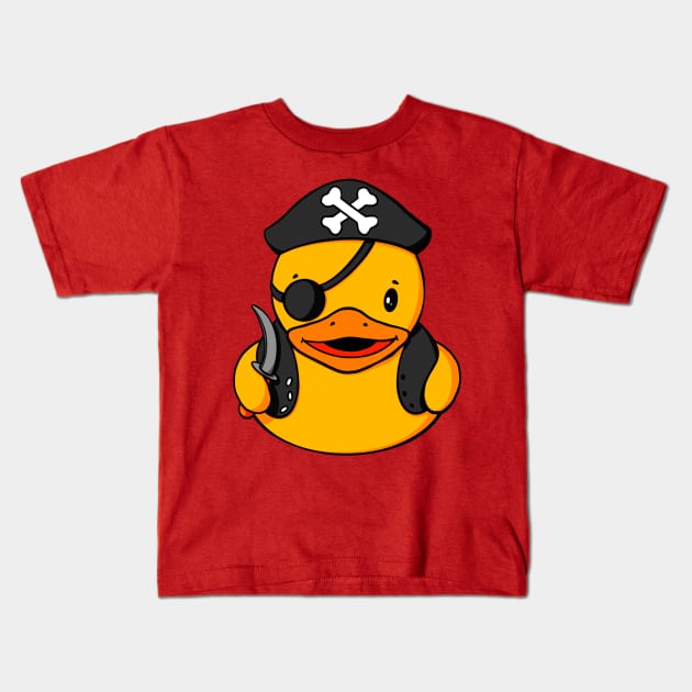 Pirate Rubber Duck Kids T-Shirt by Alisha Ober Designs